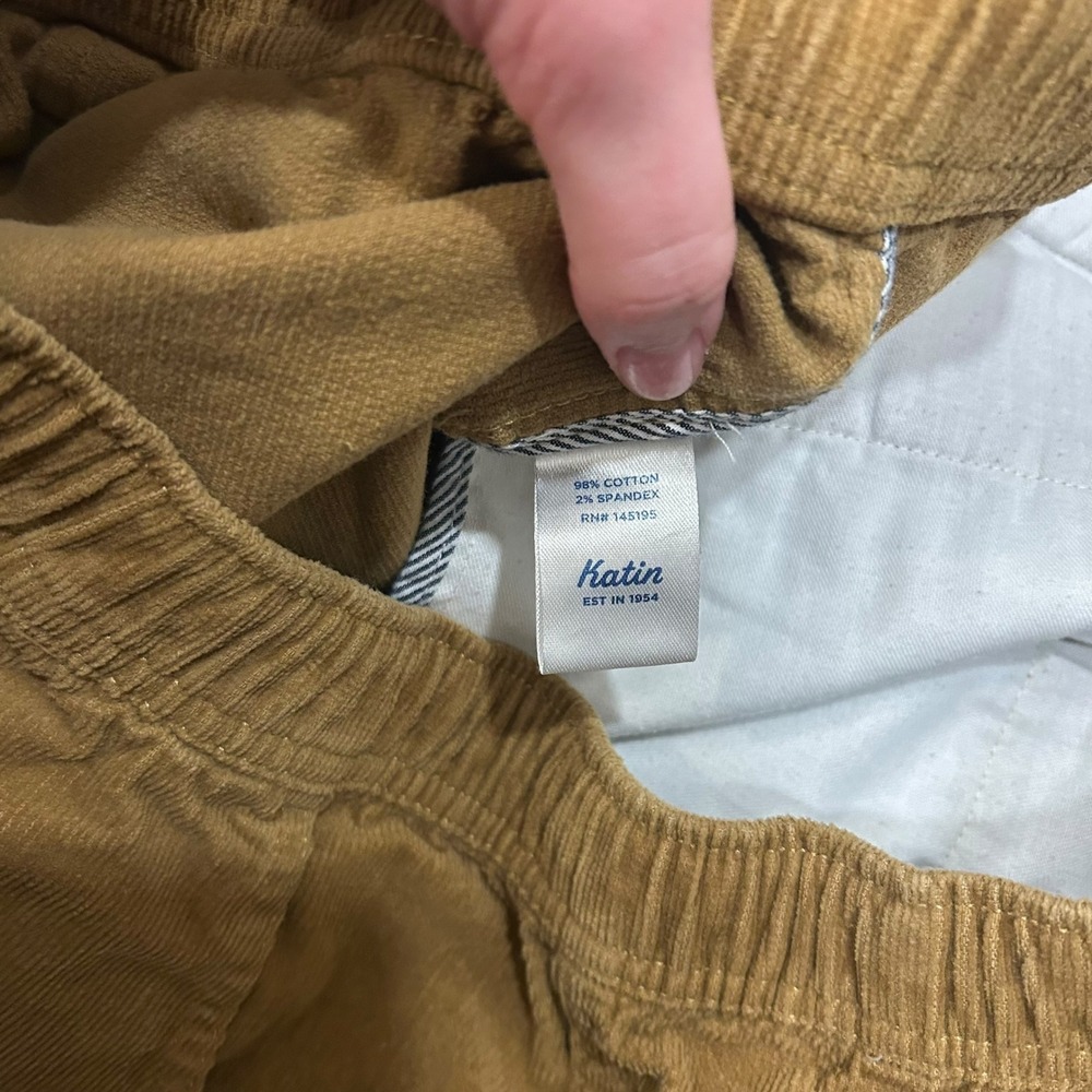 Katin Corduroy Pull On Shorts Tan Elastic Waist Drawstring Mens XL - Picture 4 of 5